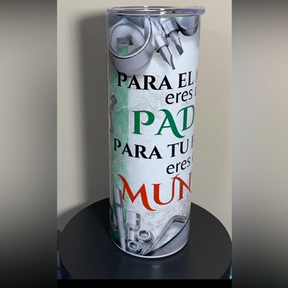 Father's Day Travel Tumbler - Green and White